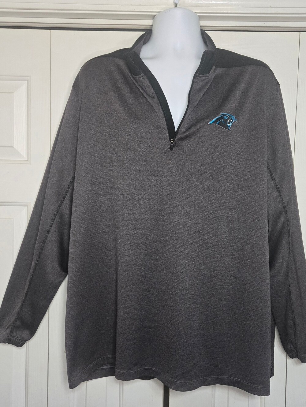 Nike Golf Dri Fit Carolina Panthers 1/4 Zip Pullover Gray Mens 3XL NFL Jacket - Picture 2 of 11